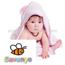 Toalla con capucha para bebé y toallita Set-Pink Bear, Bambú orgánico extra suave, absorbente, mantiene al bebé seco y cálido, regalo ideal para bebés